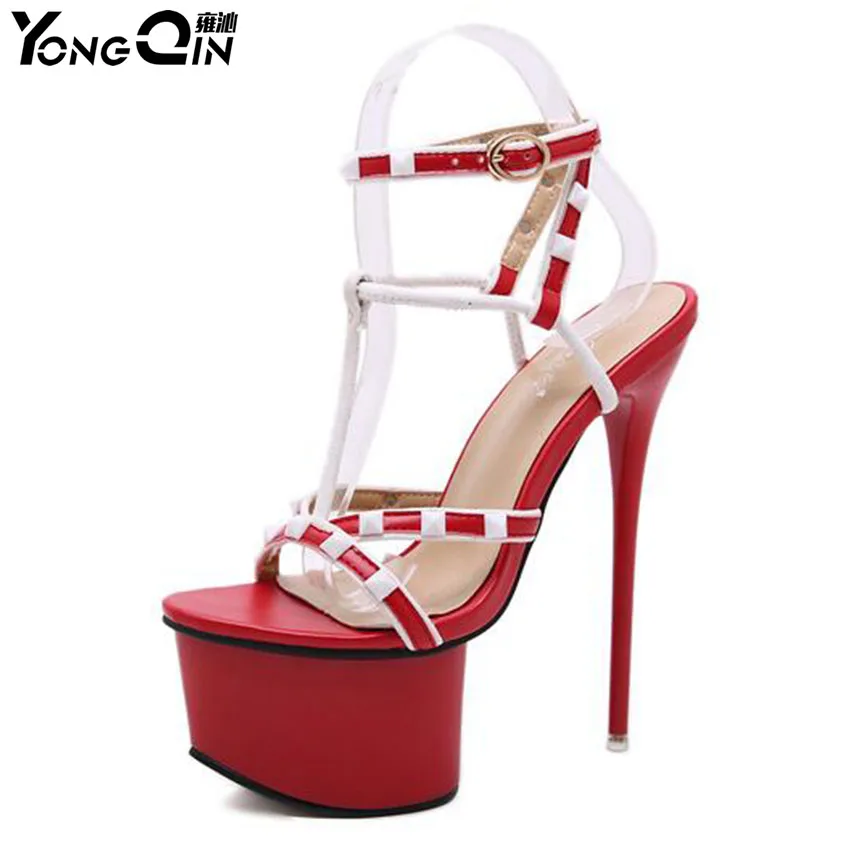 

Peep Toe Stiletto heel Sandals Shoes Woman Fashion Buckle Rome High Heels Women Shoes Gladiator Sandals Women Brand size 34-40