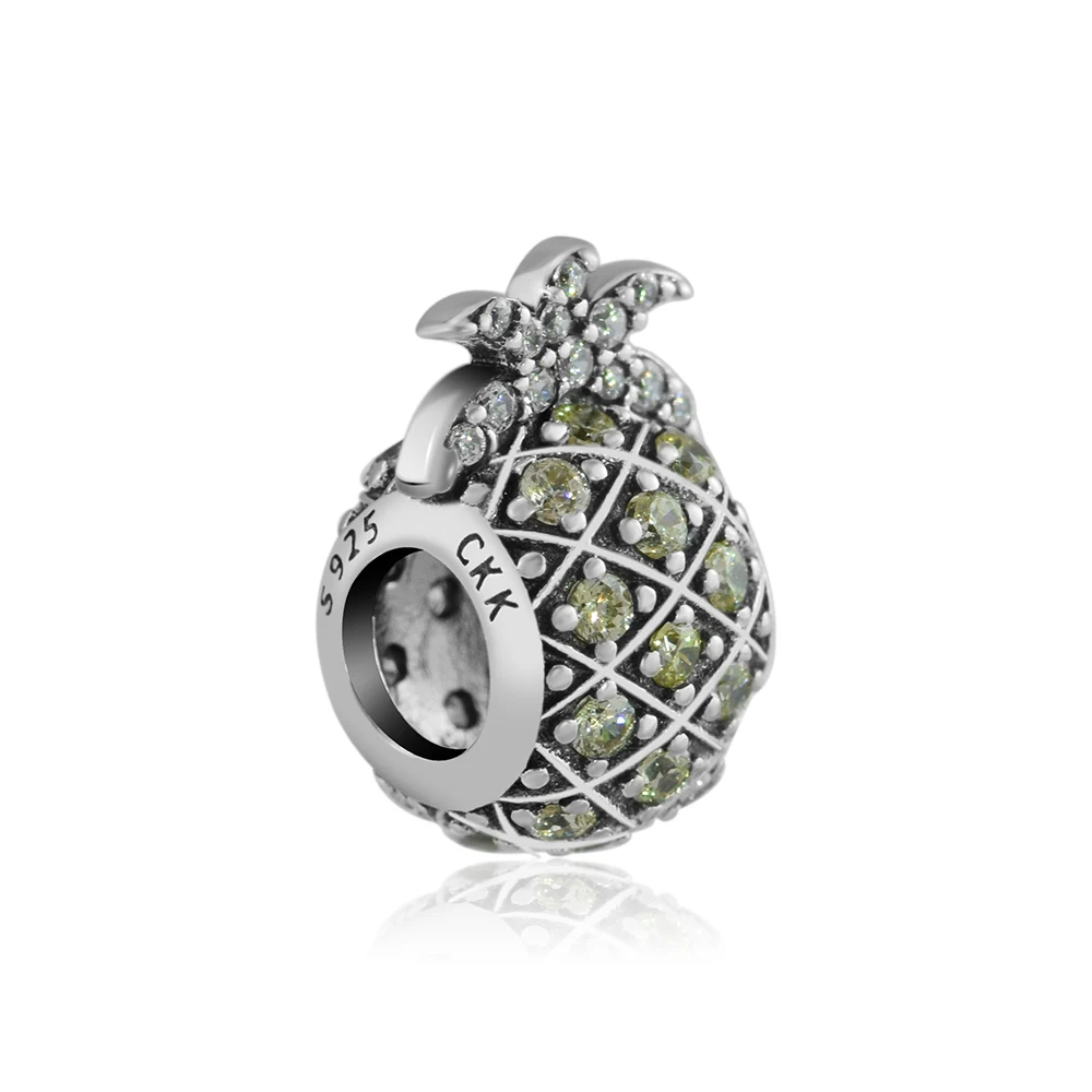 Online CKK encantos 925 Plata de Ley 4,5 cuentas de Metal con agujero de piña brillante para hacer joyas para mujer accesorios perles