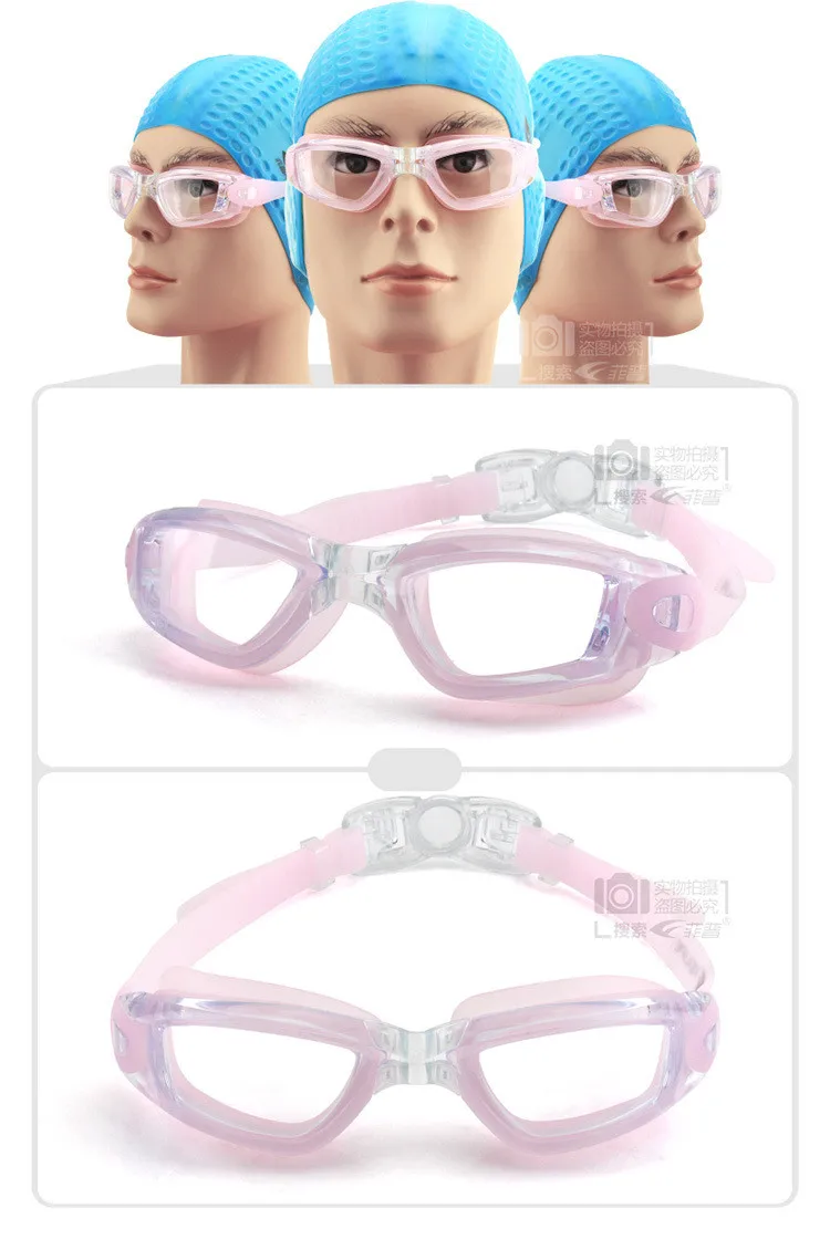 Очки для плавания для близорукости, очки для плавания, силиконовые, анти-запотевающие, с покрытием, водная диоптрия для женщин, мужчин, взрослых, очки для плавания, прозрачные линзы