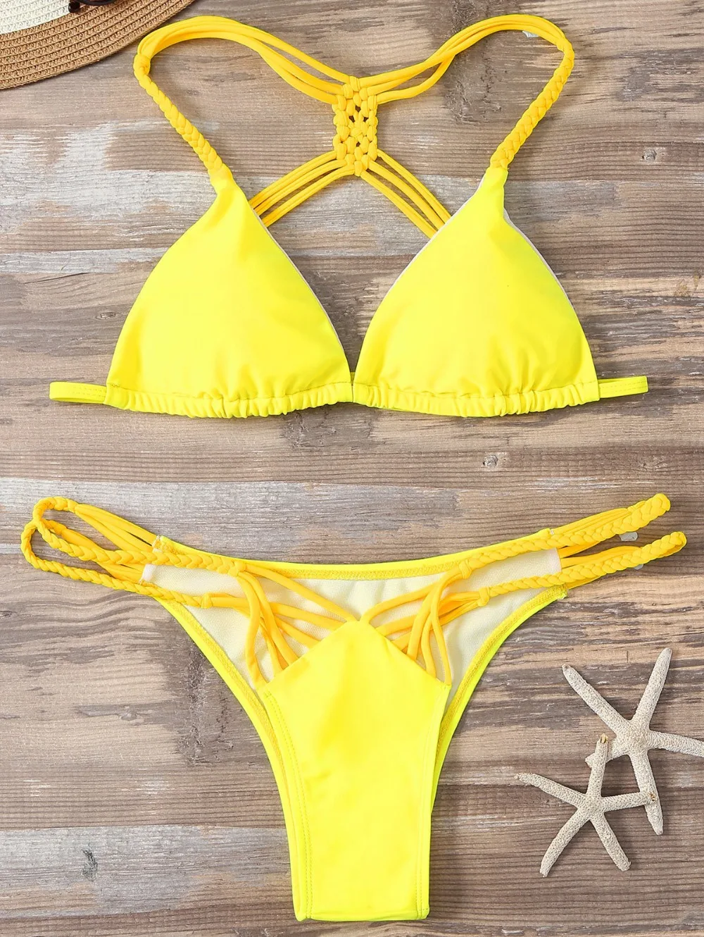 Banana yellow sexy rope Women’s Swimming Suit bikini-in Bikinis Set