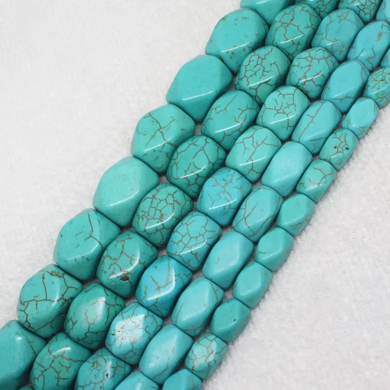 

Blue Turquoises Faceted Smooth Rectangler Loose Beads 15"Beads For DIY Jewelry making ,We provide mixed wholesale for all items!