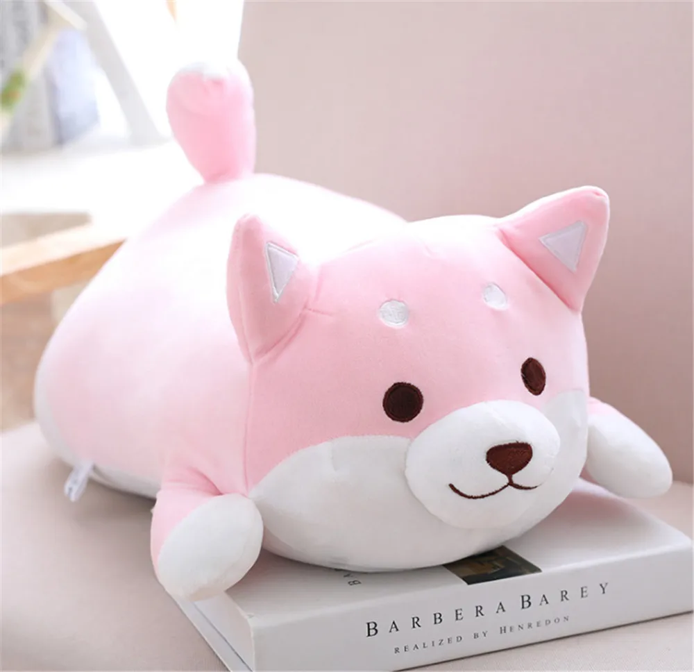 Fancytrader Giant Lying Animal Akita Plush Toy Pillow Stuffed Cartoon Anime Shiba Inu Dog Doll   58cm Present for Children4