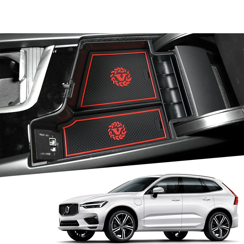 MCrea Противоскользящий коврик интерьер бардачок центральный автомобильный подлокотник для хранения коробка держатель телефона для Volvo S90 V60 V90 XC60 S60 аксессуары