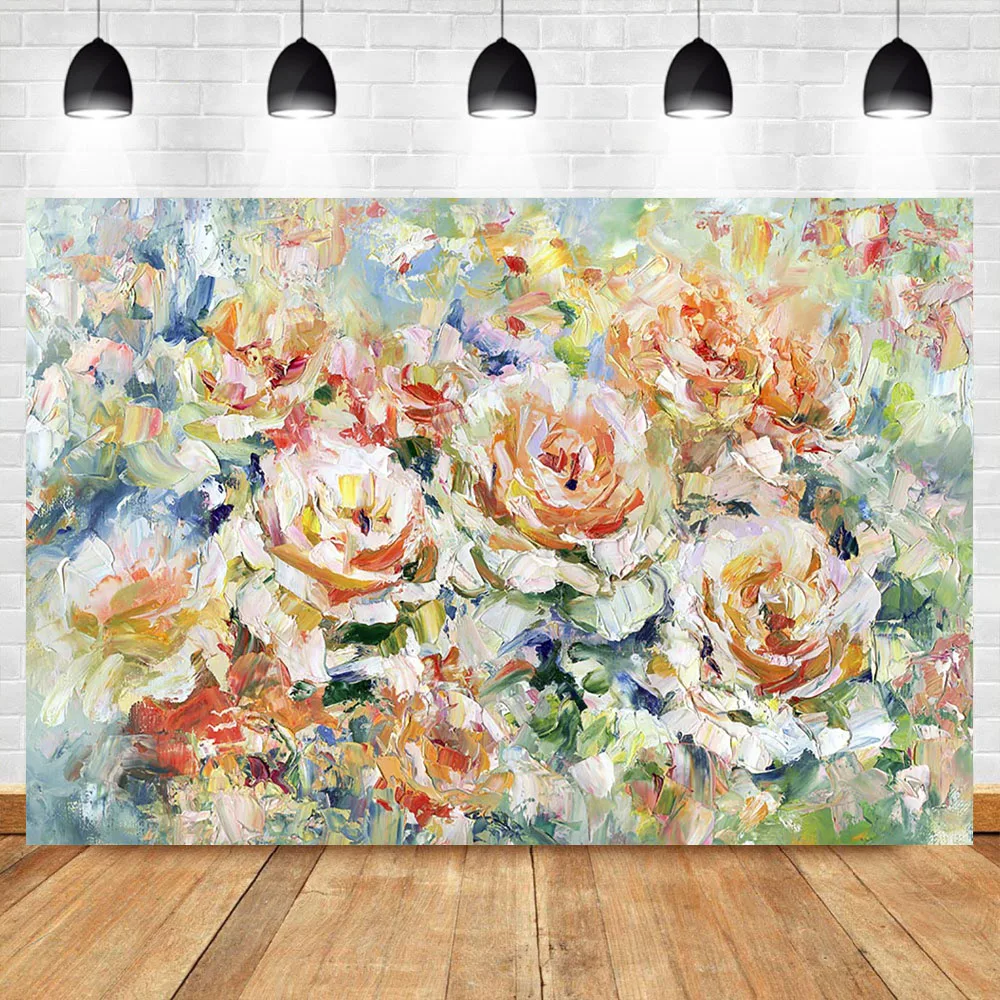 

NeoBack Oil Painting Rose Newborn Baby Photography Backdrops Photo Props Studio Booth Background Backdrop for Pictures