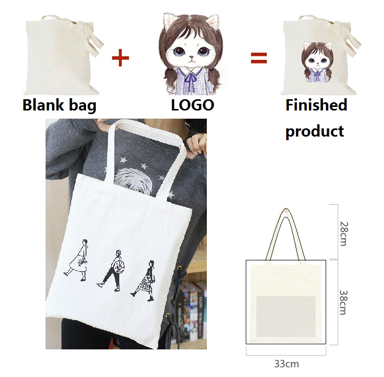 

[4Y4A] 1pcs DIY LOGO Accept custom logo Canvas Shoulder bag Canvas Shopping bag Carry Eco bag