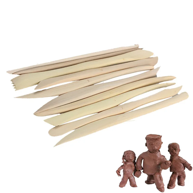 

10Pcs Wooden Clay Sculpture Pottery Sharpen Modeling Tools Kit Set MDJ998