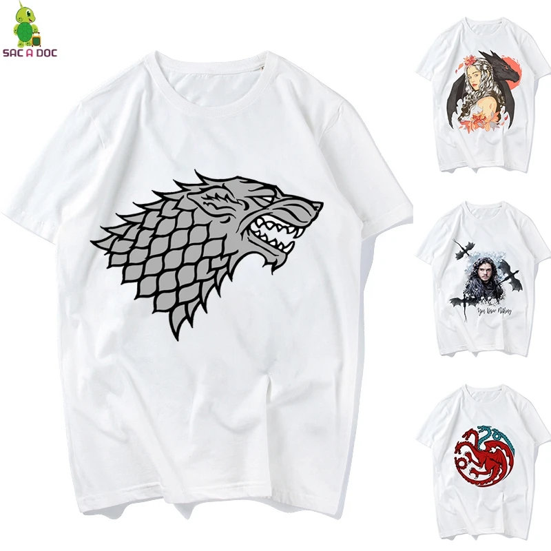 

Game of Thrones Tshirt Short-sleeved Male T-Shirt Night King & Dragon T Shirt Cotton Casual Unisex Tee Shirt Fashion Streetwear