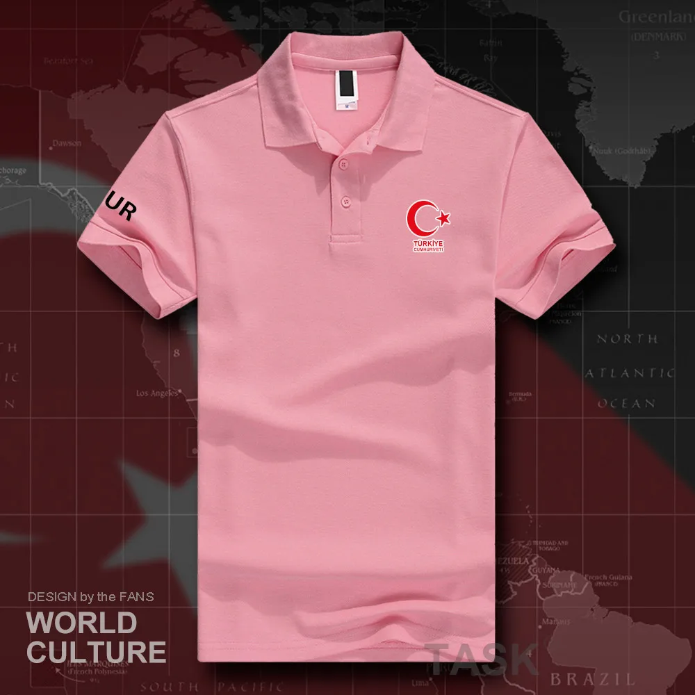 Турция TUR турецкий Turk TR рубашки поло мужские с коротким рукавом белые бренды с принтом для страны хлопок Национальный флаг команда Мода 20