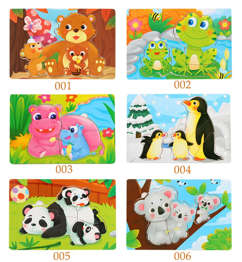 Montessori Educational Wooden Toys for Children Early Learning Puzzles Kids Intelligence Animal Shapes Matching and Drawing