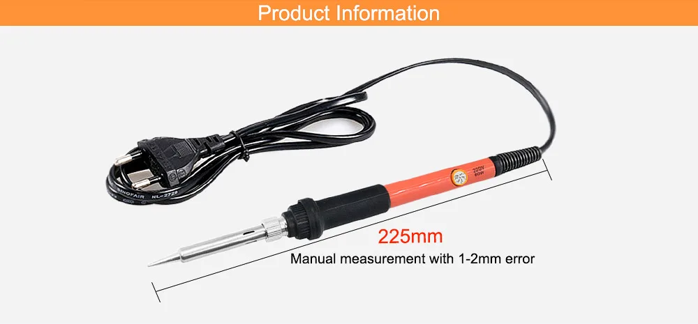 60W Soldering Iron Set Electric Soldering Iron Tips Cleaner Flux Solder Paste 220V 110V solder kit Adjustable Temperature Repair (6)