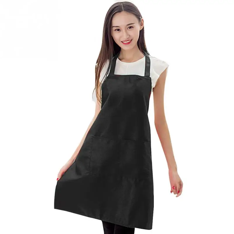 

60*70cm 9 Color Women/man Aprons Cooking Kitchen Restaurant Bib Apron with Pockets