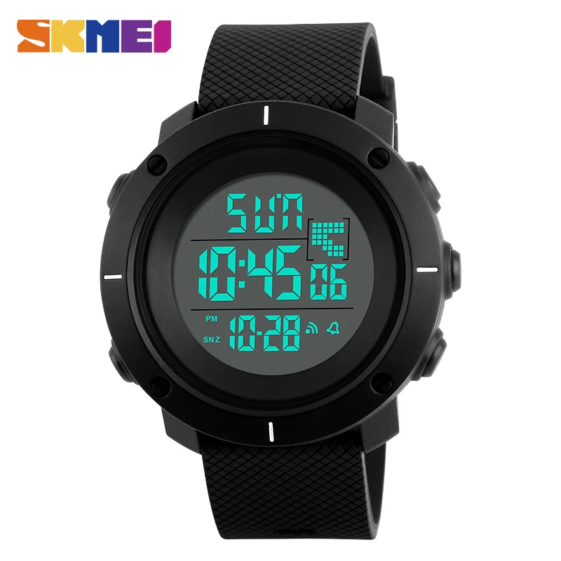 

Men Big Dial Sports Watches Multifunction Chronograph 50M Water Resistant Alarm Clock Date Digital Wristwatches 1213 SKMEI