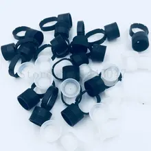 100 шт тайваньский пигментный контейнер черное кольцо для пигментов с белой чашкой татуировки со шпоном