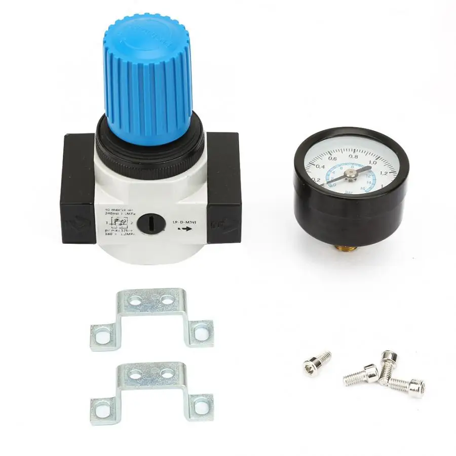 0,05~ 1,6(МПа) LR-1/4-MINI 16 бар 16 кг воздушный контроль компрессора манометр регулятор давления клапан G1/" манометр измеритель давления