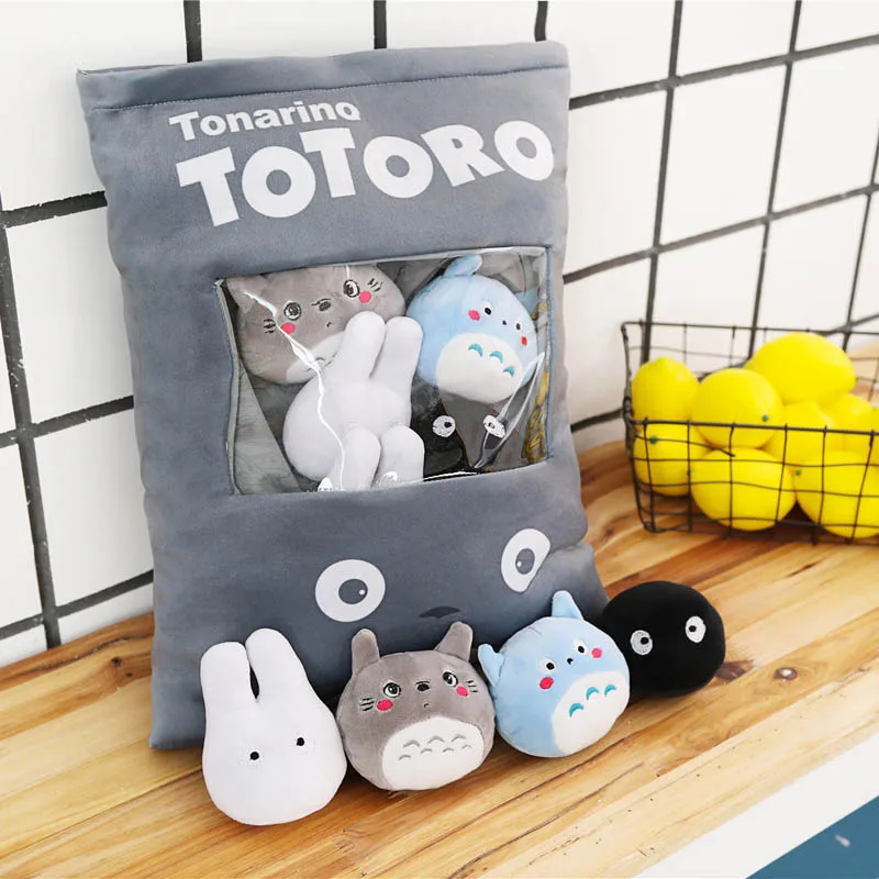 

Nooer A Bag Of 8pcs Mini TOTORO Plush Toys For Children Baby Mini Japan Anime Figure Toroto Plush Pillow Cushion Creative toys