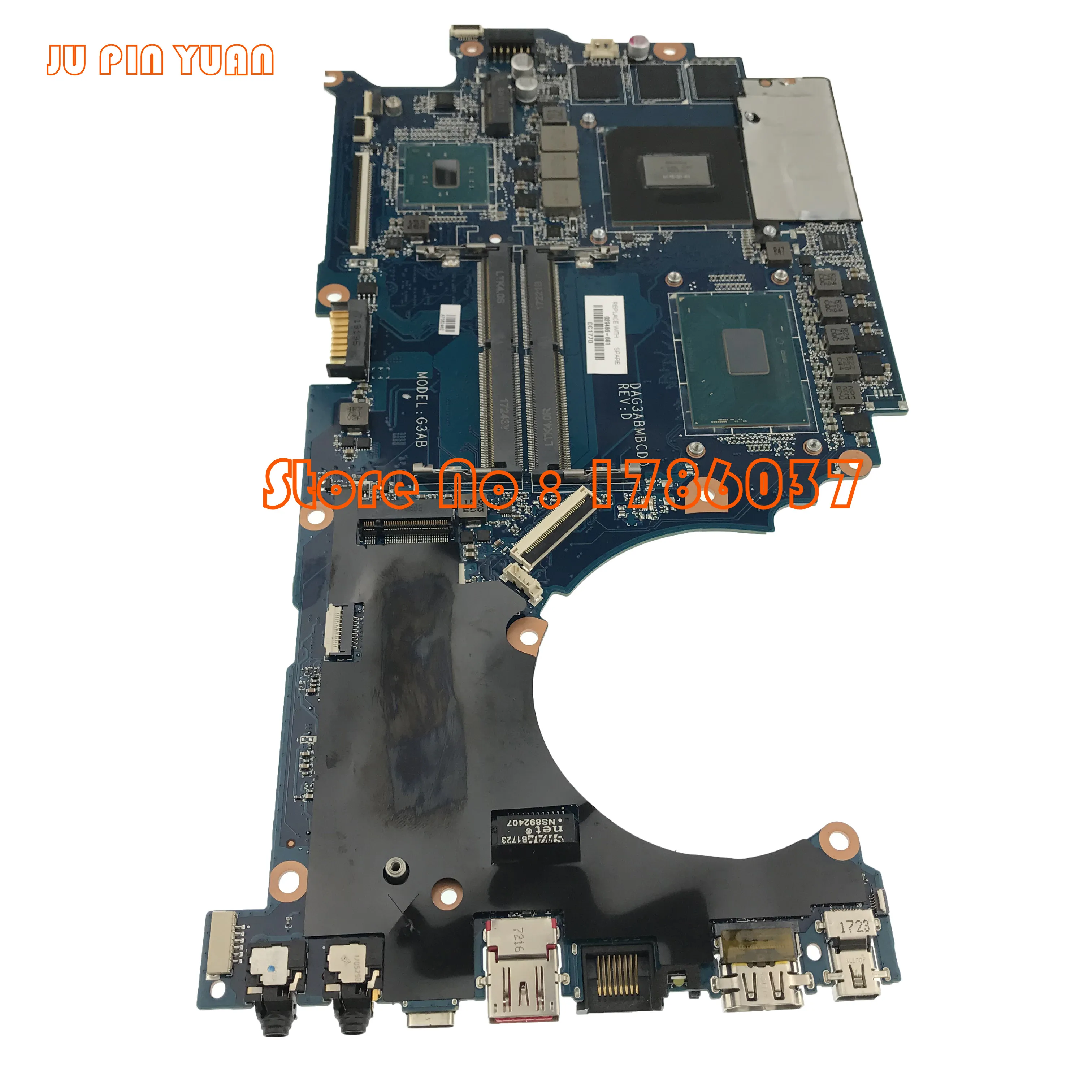 JU PIN YUAN 929486-601 929486-001 DAG3ABMBCD0 motherboard For OMEN by HP Laptop 15-CE 15T-CE Notebook PC fully Tested