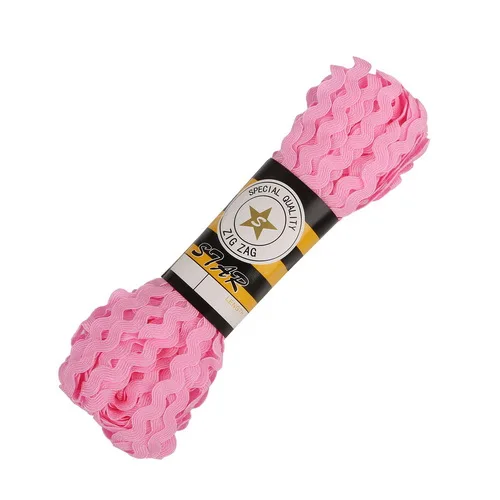 Light Pink Новое поступление 15 ярдов/шт. 8 мм многоцветная териленовая лента Ric Rac Zig Zag кружевная обрезная лента для лоскутного ремесла украшения - Цвет: Light Pink