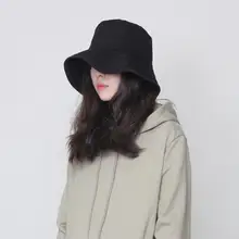 DSstyles Summer ladies solid color Korean version of the big fisherman hat flat sunshade sunscreen hats