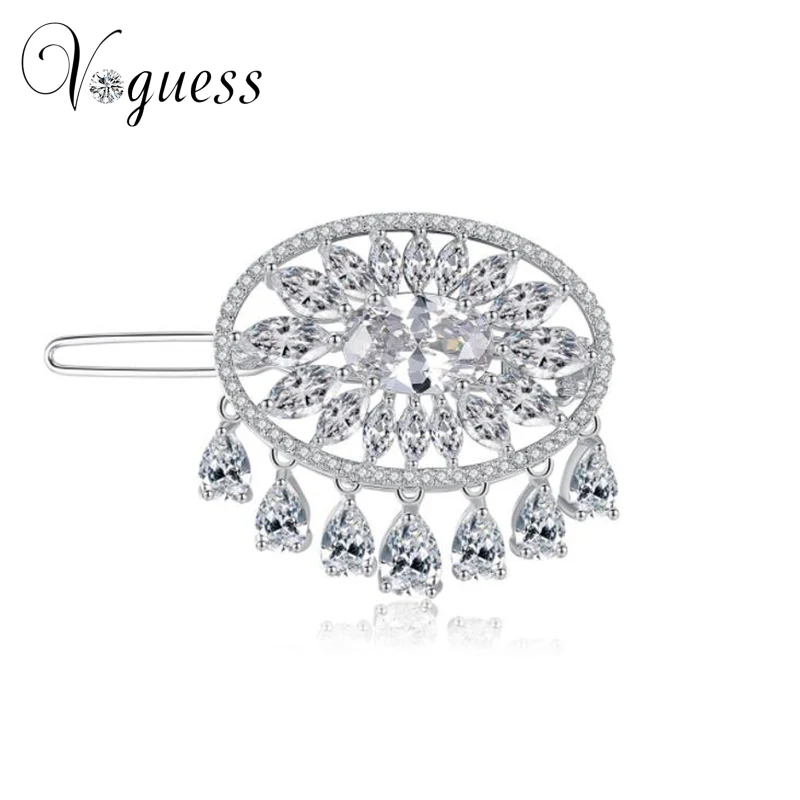 

VOGUESS Vintage Brooches Pin with Water Drop Shape CZ Stone Pendent Rhinestone Unique Crystal Fashion Jewelry