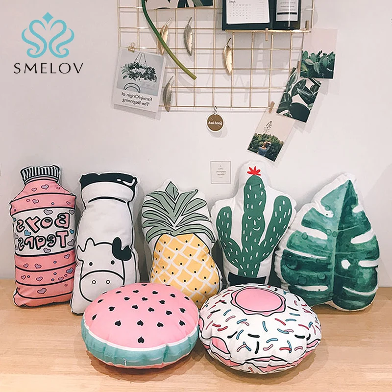 Smelov لطيف الوسائد 3D الفاكهة PP وسادة قطن الفاكهة نبات الصبار على شكل رمي وسادة أريكة سرير كرسي مكتب وسائد زخرفية Smelov لطيف الوسائد 3D الفاكهة PP وسادة قطن الفاكهة نبات الصبار على شكل رمي وسادة أريكة سرير كرسي مكتب وسائد زخرفية