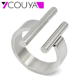 

COUYA New Arrival Fashion Silver color Stainless Ring birthday present party Couple rings best friend for women men