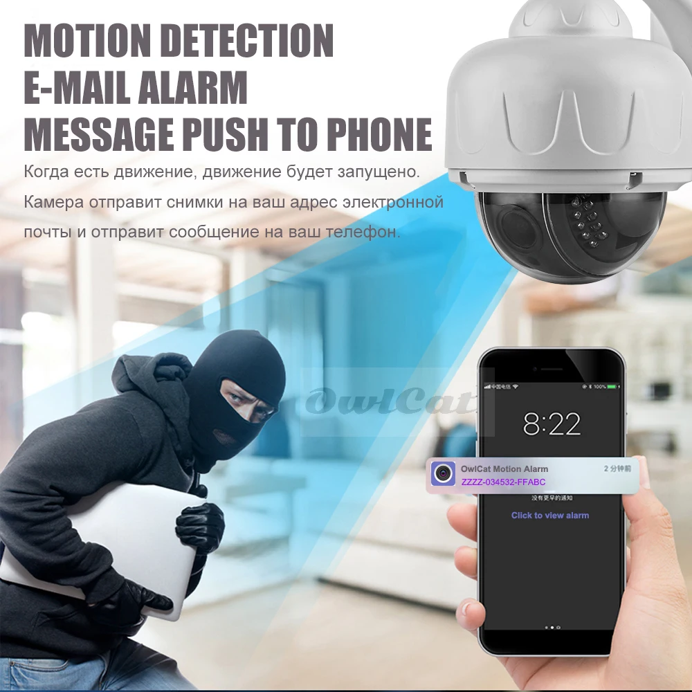 OwlCat камера безопасности 2MP 5MP WiFi ip PTZ HD 5X оптический зум 128G слот для sd карты