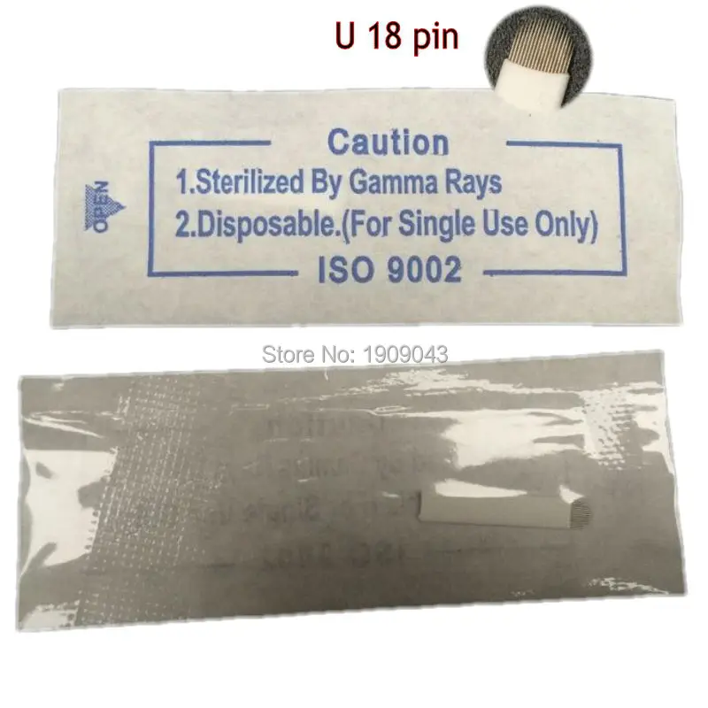 

free shipping 50PCS U-Shape 18 pin Needle Eyebrow Makeup Manual Tattoo Blade For Permanent Microblading Embroidery Pen