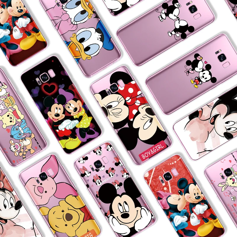 

Transparent Soft Back Case For Samsung Galaxy S10 Plus S4 S5 Mini S6 S7 Edge Plus S8 S9 Plus S10e Animation Printed Couple Cover