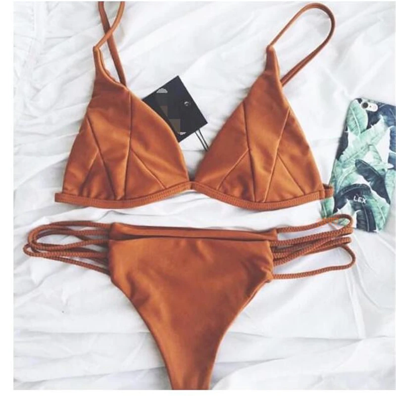 

Women Sexy Bikini Set Summer Low Waist Swimwear Female Beach Swimsuit Bathing Suit Push Up Spaghetti Strap Maillot De Bain
