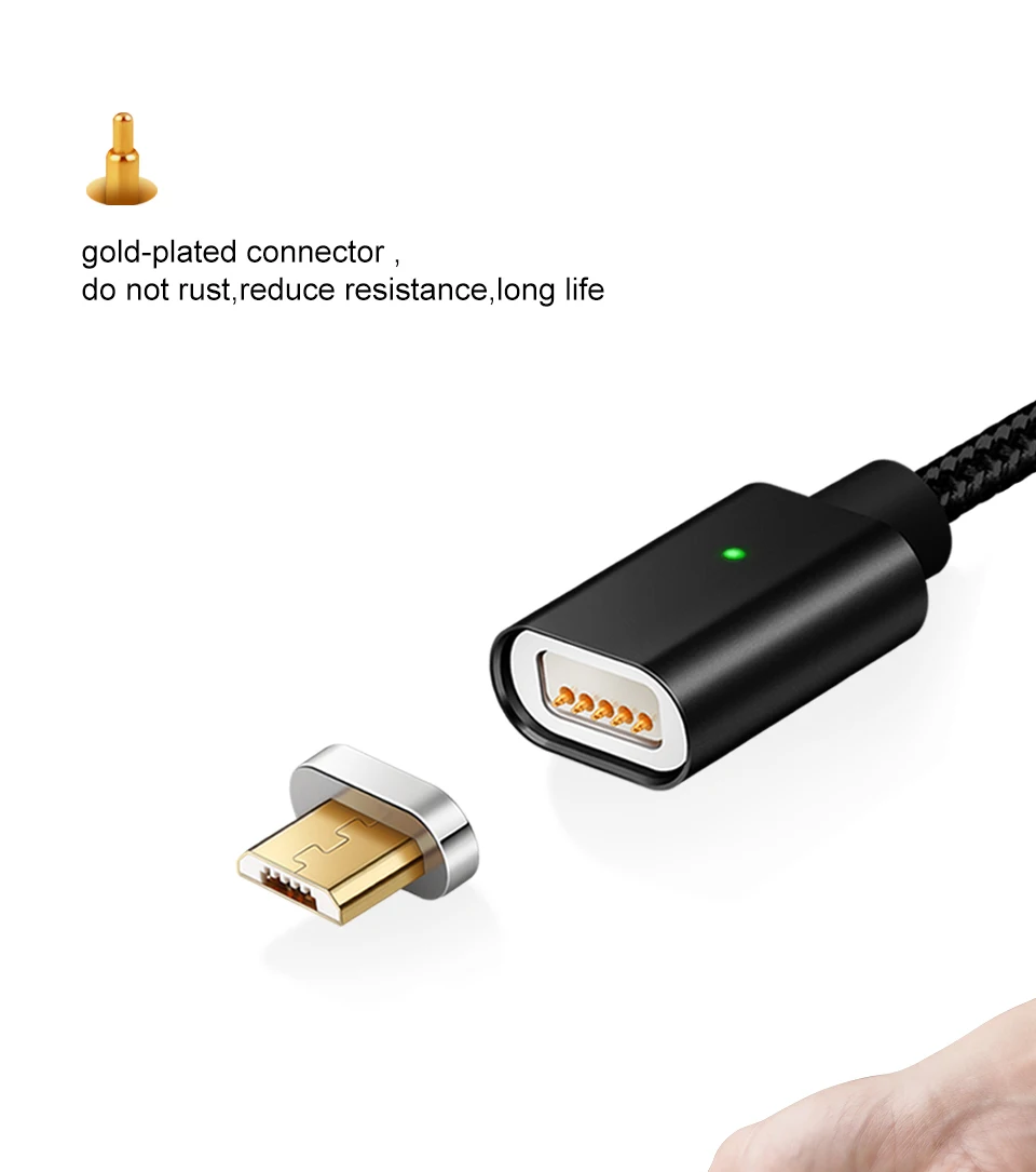 Elough E04 Магнитный USB кабель для Microusb мобильного телефона, кабель для быстрой зарядки, магнитный кабель для зарядки и синхронизации данных, кабель Micro USB