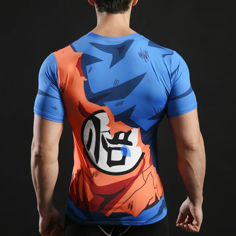 Футболка Dragon ball мужская спортивная футболка для фитнеса tihgts Goku Спортивная