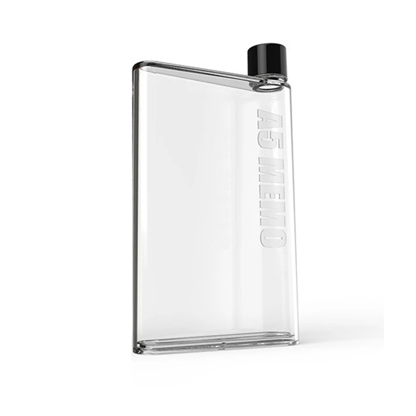  Water Bottle Clear Book Portable Paper Pad Water Bottle Flat Drinks Cup Kettle  (6)