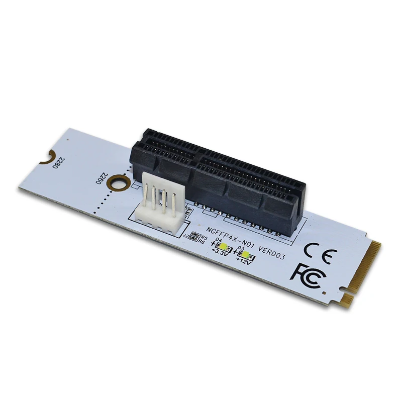 2 шт. NGFF M.2 на PCI-E 4X переходная карта M2 ключ м к PCI Express X4 адаптер с светодиодный Напряжение индикатор m.2 Riser для майнера биткоинов добычи полезных ископаемых