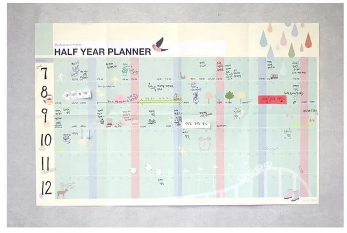 Полгода планировщик, календарь с обратным отсчетом, ежедневный настенный календарь, полгода, для учебы, рабочего графика, целевой стол, блокнот, канцелярские принадлежности