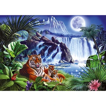 

Full Square/round Diamond 5D DIY Diamond Painting Tiger waterfall Embroidery Cross Stitch Rhinestone Mosaic Home Decor