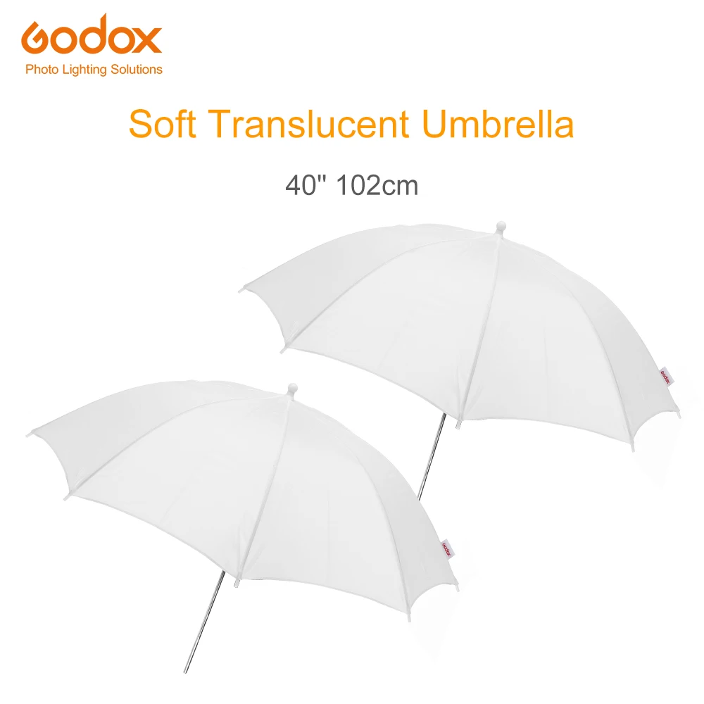 

2pcs Godox 40" 102cm Soft White Diffuser Studio Photography Translucent Umbrella for Studio Flash Strobe Lighting