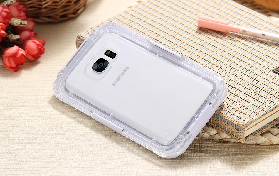 For Samsung Galaxy S7 S7 edge Waterproof Case Diving Underwater Watertight Cover Universal Hard PC+TPU Full Clear For S7 S7 Edge (17)