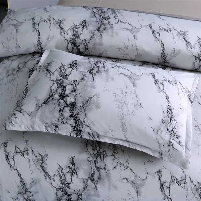 Marble Stripes Pattern Printed 3D Duvet Cover Set Polyester Sanding Bedlinens Pillowcase Duvet Cover Twin Queen Bedding Sets