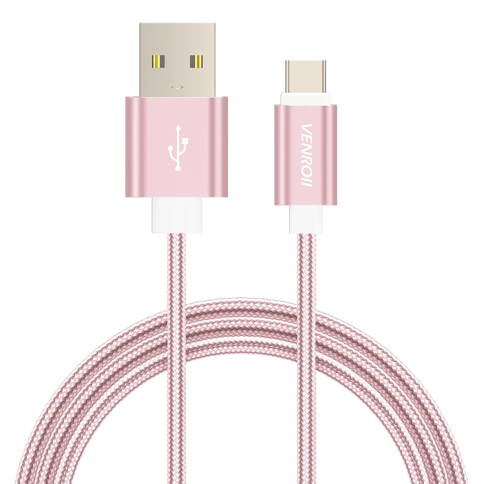 2.4A USB C кабель для Oneplus 6 6t Xiaomi mi x 3 huawei P20 Lite usb type C Быстрая зарядка данных кабель для samsung S9 USB C шнур - Цвет: Pink