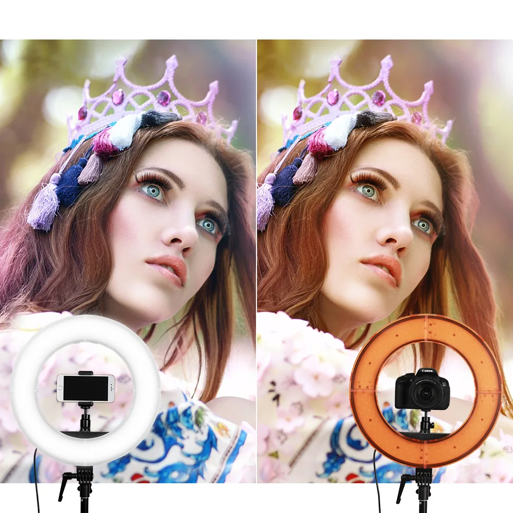 spash RL-12 LED Ring Light Circular Photography Lighting with Tripod 5500K CRI90 196 LEDs Camera Photo Studio Phone Video Lamp