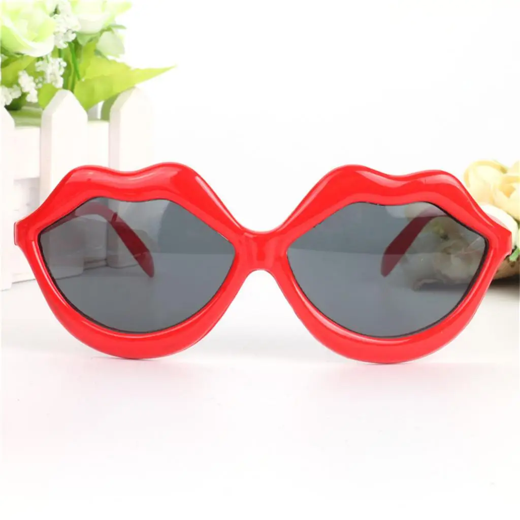 Fashion Red Lip Shaped Glasses Wedding Bar Performance Cosplay Hen Night Eye Wear Sunglasses Photography Props