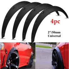 Garde-boue universel Flexible pour voiture, 2 pouces, 4 pièces, protection contre les éclaboussures de boue, évasements de garde-boue, arcs de roues Extra larges