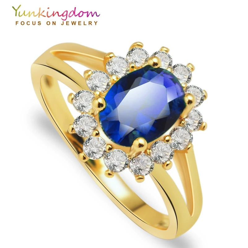 Yunkingdom очаровательные свадебные кольца для женщин золотого цвета модные цветочные кольца