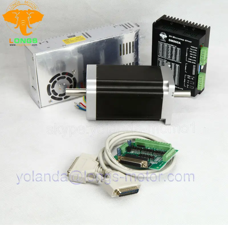 

Stepper Motor 1Axis Nema 34 1600oz.in 151mm Dual shaft 34HS5435C-02B2 3.5A 2PHASE DM860A Driver CNC Router Mill LONGS MOTOR