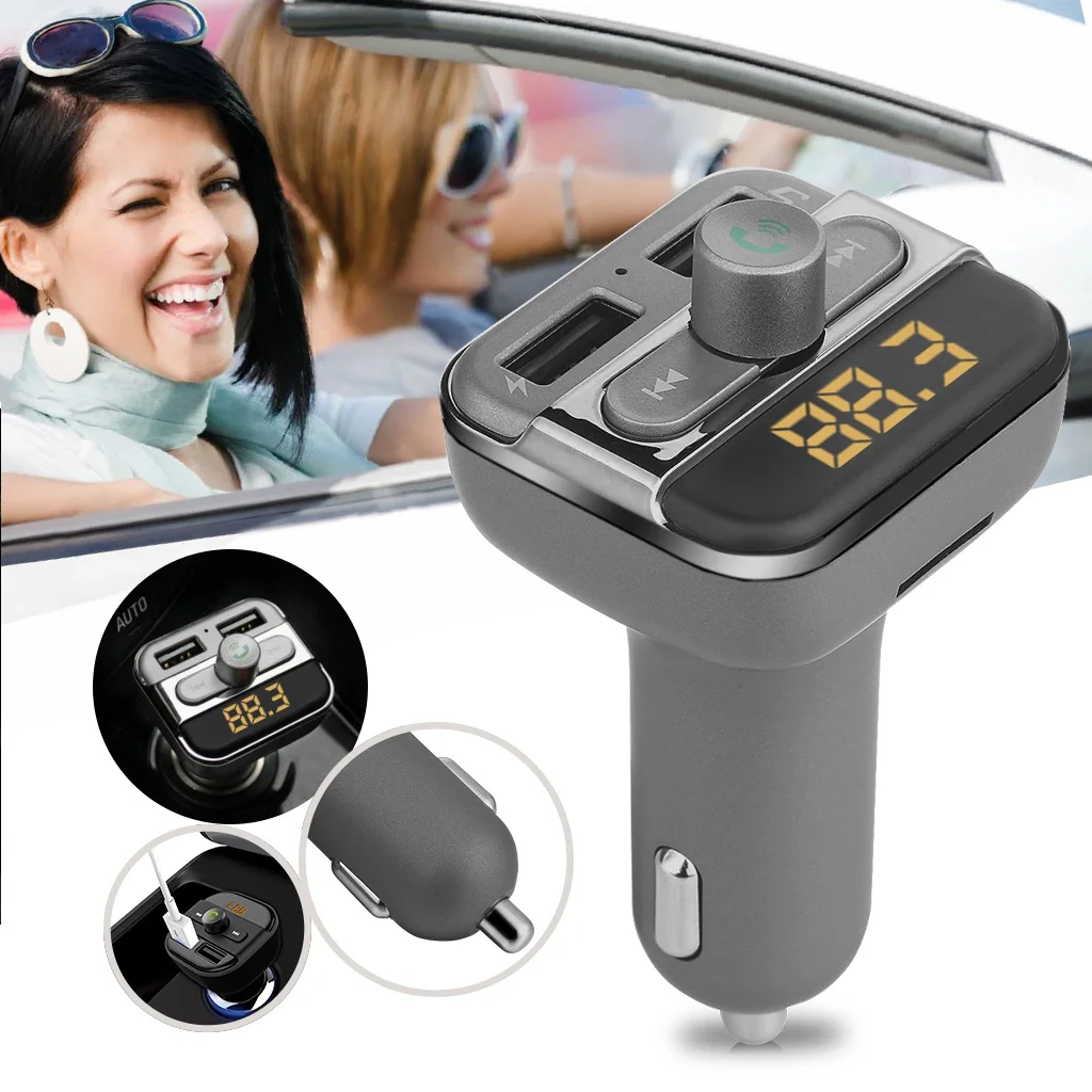 New Bluetooth Car Kit Wireless FM Transmitter Dual USB Charger Audio MP3 Player