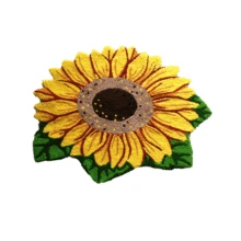 Ручной Яркий солнцезащитный коврик с цветами, коврики для гостиной, новинка, вышитый Коврик для крыльца, коврик для пола, коврик для спальни, коврик, подарок