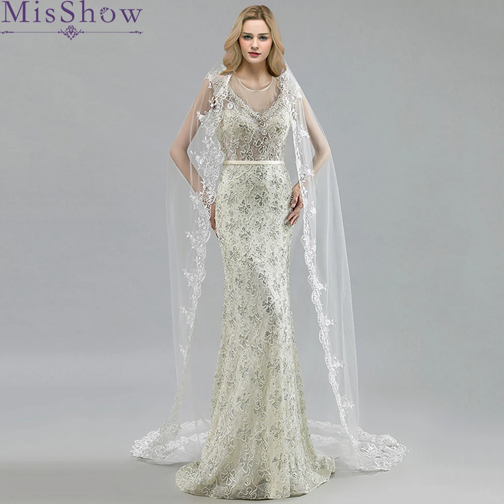 

New Romantic 3 M Wedding Veil Cathedral One Layer Lace Appliqued Long Bridal Veils With Comb 2019 New Accessories voile mariage
