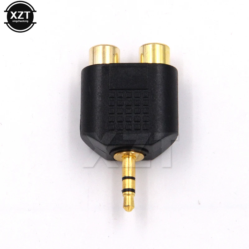 

High Quality 3.5mm Stereo Male To 2X RCA Female Adapter Connector Male Jack Out Plug To 2 RCA Female Splitter Adapter