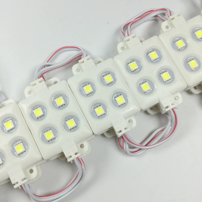 100 шт./лот литьевой молдинг светодиодный модуль 5050 smd 4 LED 12V 0 96 W водонепроницаемый