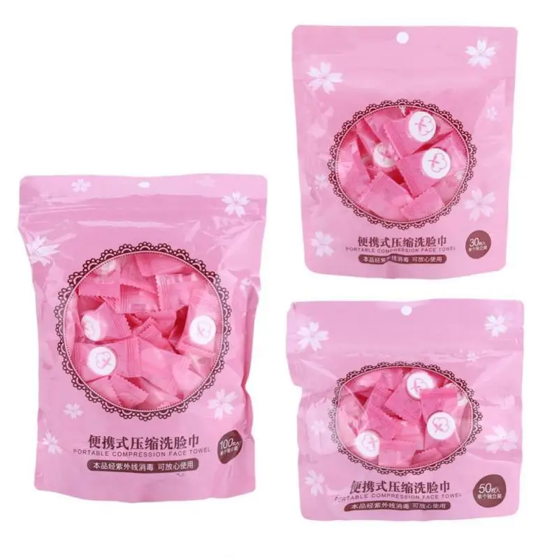 

30/50/100Pcs Outdoor Travel Magic Compressed Cotton Disposable Magic Towel Tablet Capsules Cloth Wipes Paper Tissue Mask